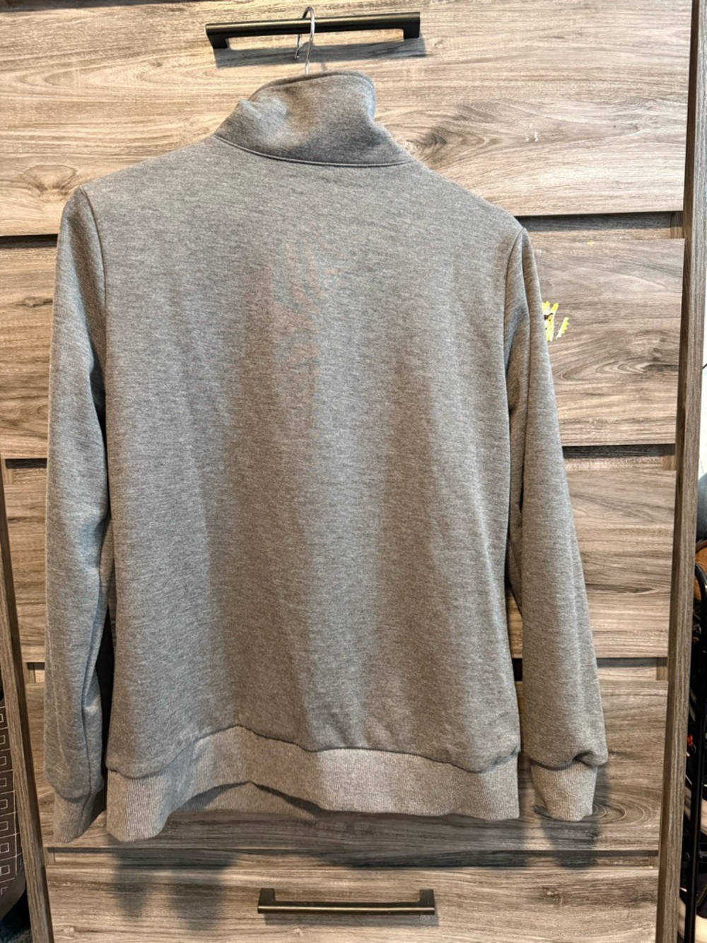 SHEIN Gray Zip-Up Mock Neck Sweater - Picture 2 of 3